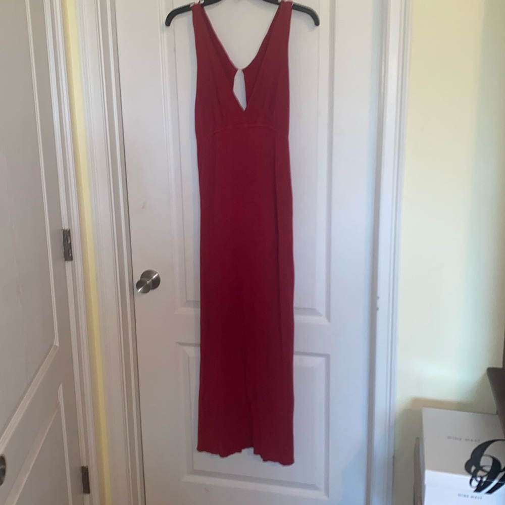 Red maxi dress